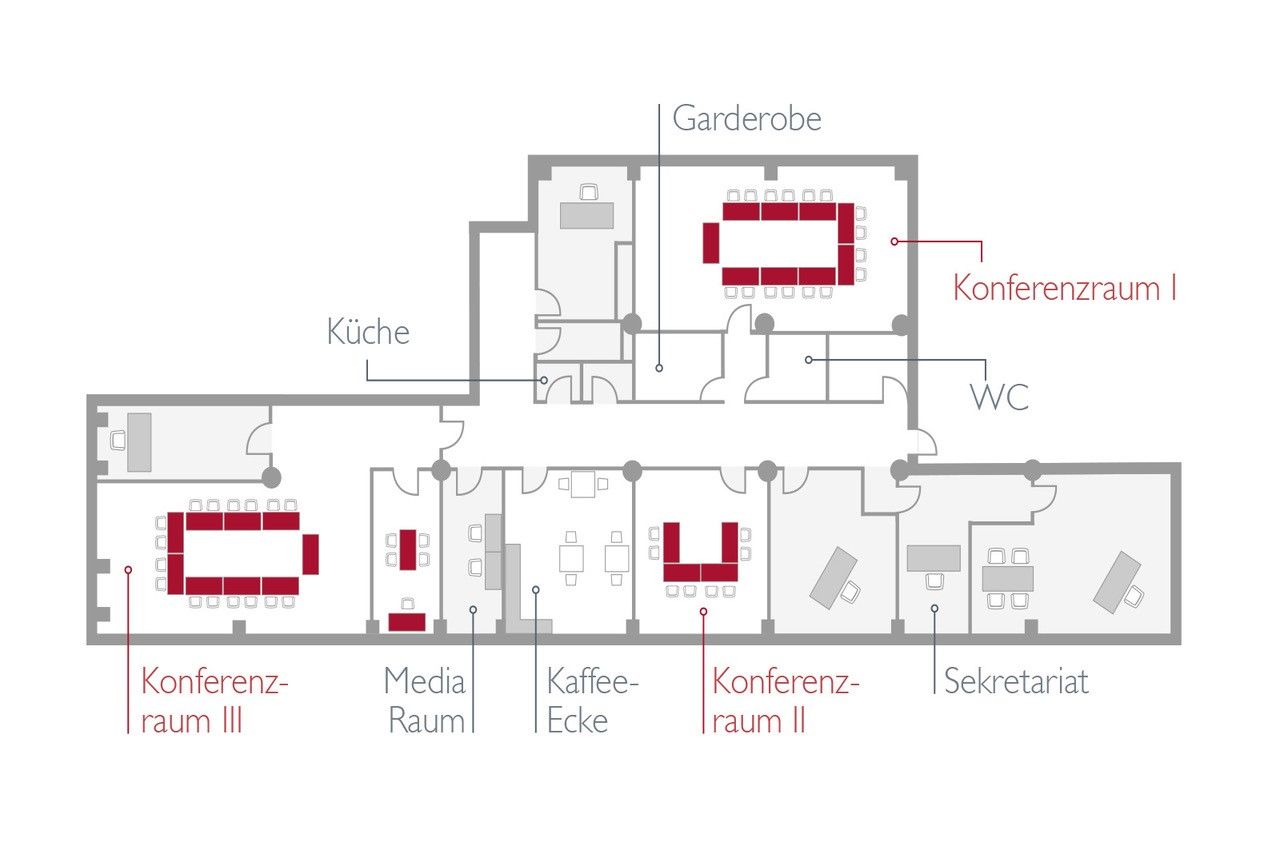 Grundriss der Seminarräume in Hamburg Hammerbrook